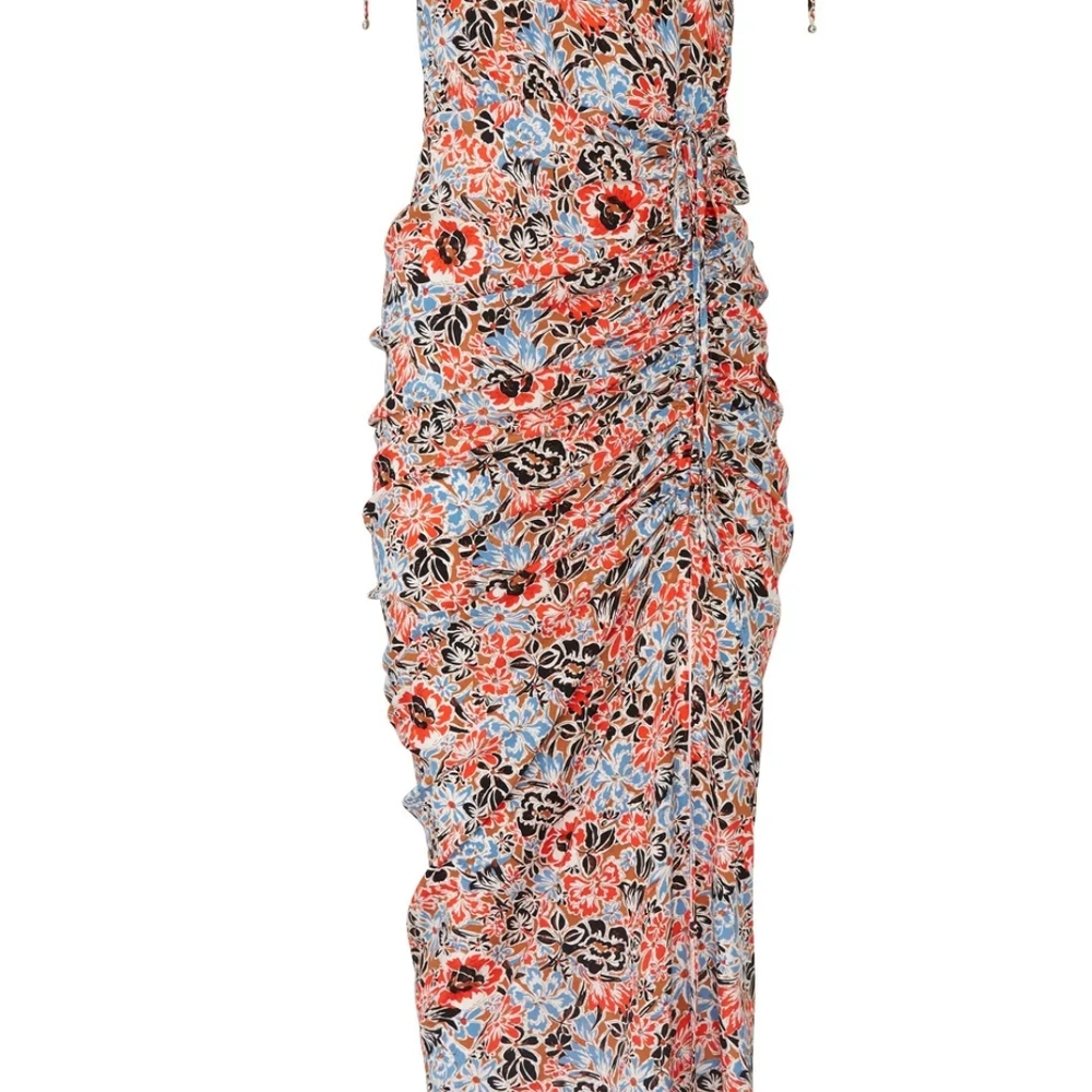 Floral Ruched Maxi Dress